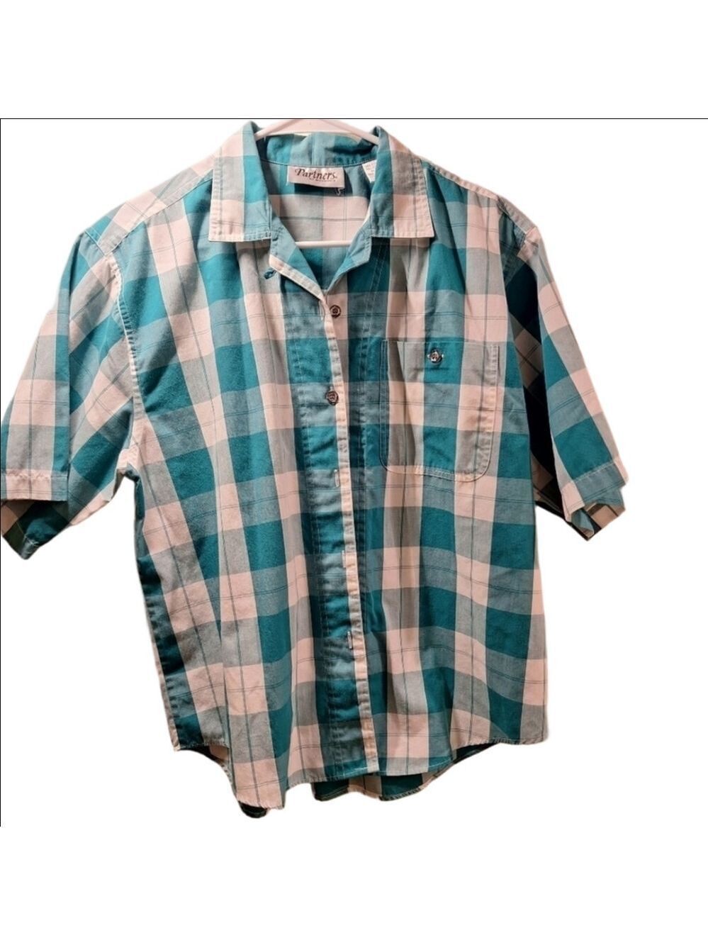 Vintage Partners Green Checkered Button Down Shirt